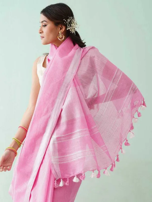Light_Pink_Bhagalpuri_Cotton_Linen_Saree_For_Women