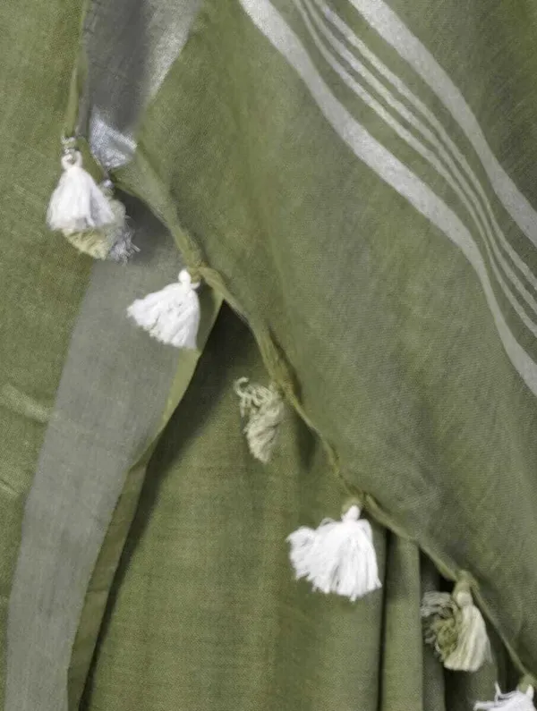 Olive_Green_Bhagalpuri_Cotton_Linen_Saree_For_Women
