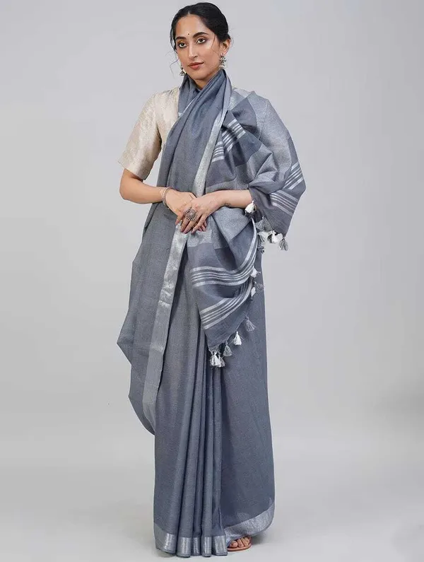 Grey_Bhagalpuri_Cotton_Linen_Saree_For_Women