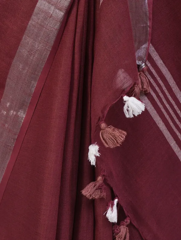 Maroon_Bhagalpuri_Cotton_Linen_Saree_For_Women