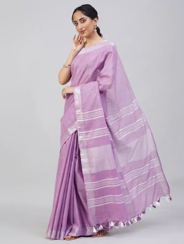 Lavender_Purple_Bhagalpuri_Cotton_Linen_Saree_For_Women