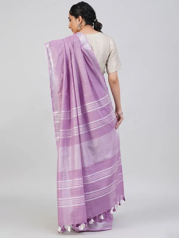 Lavender_Purple_Bhagalpuri_Cotton_Linen_Saree_For_Women