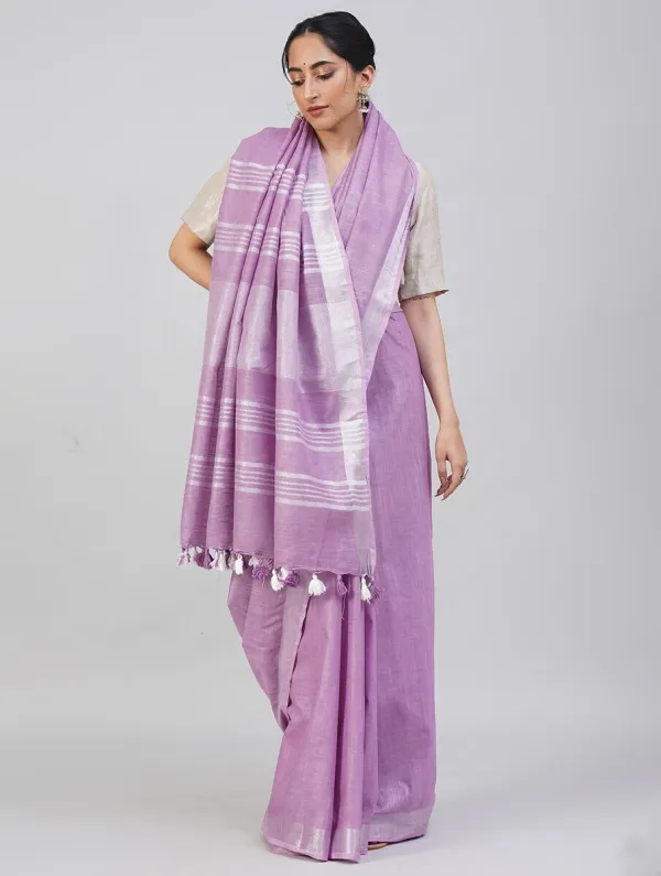 Lavender_Purple_Bhagalpuri_Cotton_Linen_Saree_For_Women