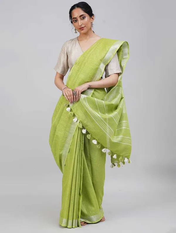 Light_Green_Bhagalpuri_Cotton_Linen_Saree_For_Women