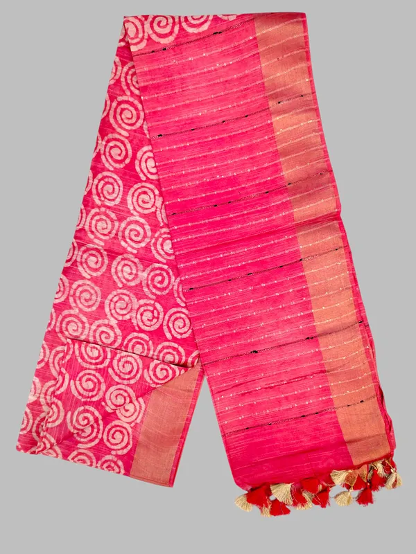 Pink_Hand_Batik_Silk_Blend_Saree_For_Women