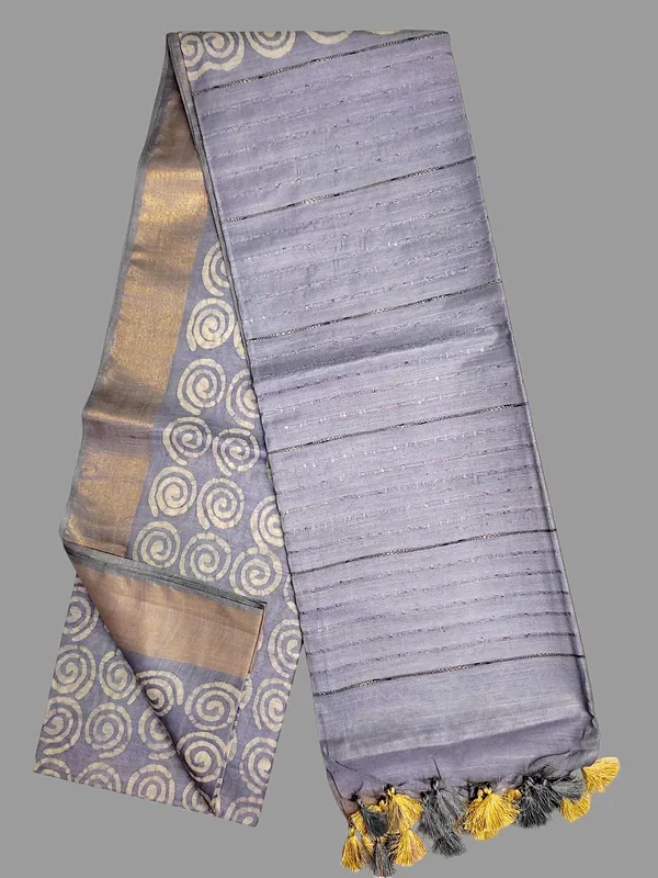 Grey_Hand_Batik_Silk_Blend_Saree_For_Women