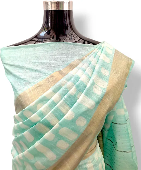 Blue_Hand_Batik_Cotton_Silk_Saree_For_Women