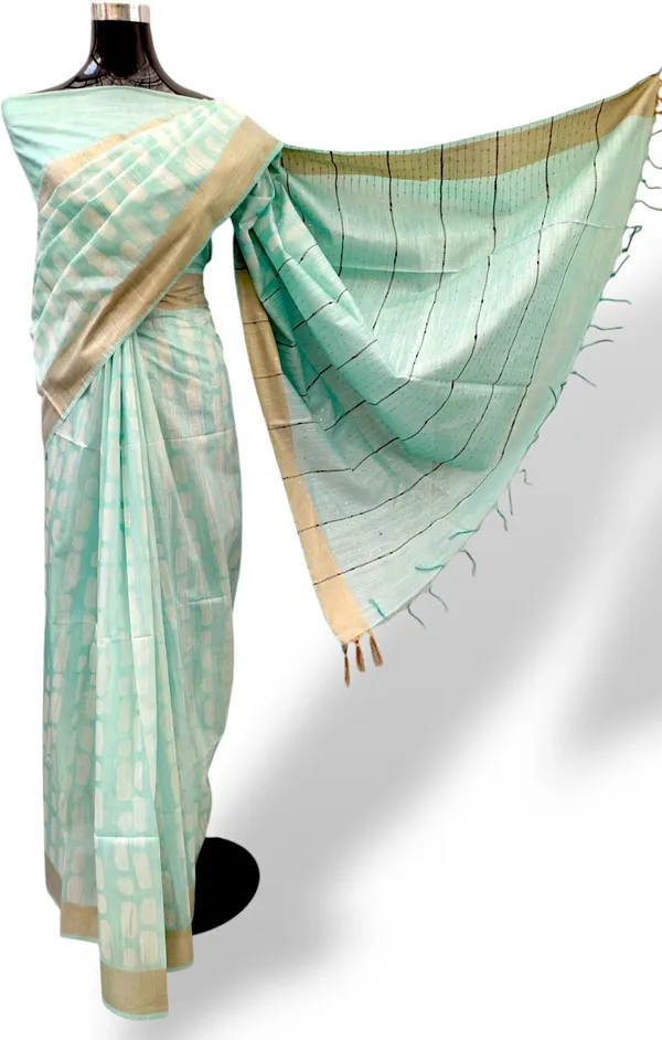 Blue_Hand_Batik_Cotton_Silk_Saree_For_Women