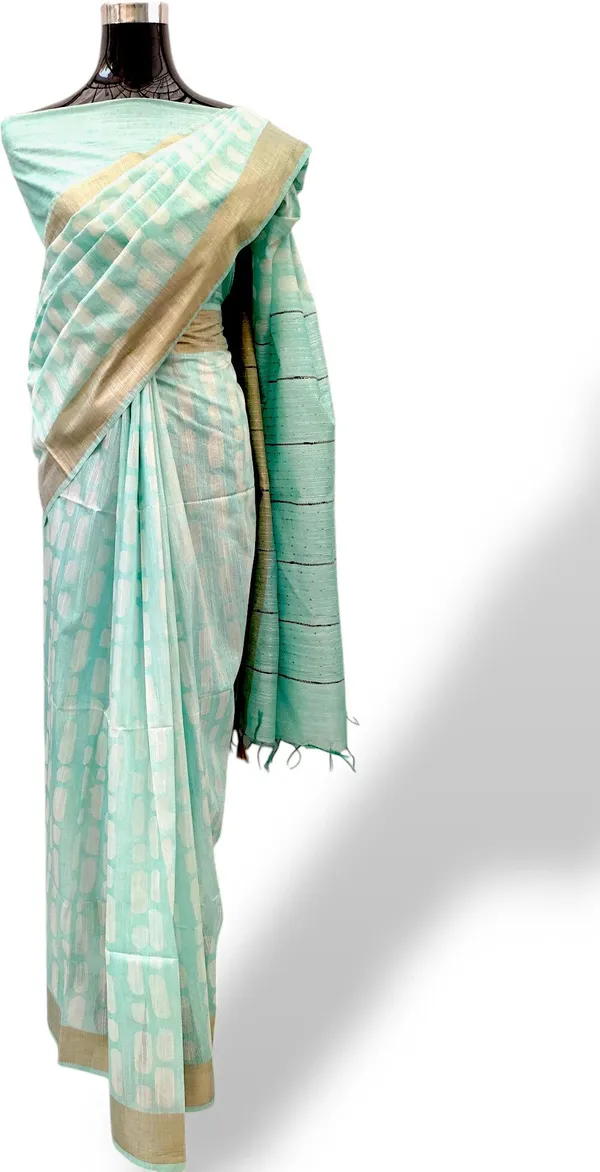 Blue_Hand_Batik_Cotton_Silk_Saree_For_Women