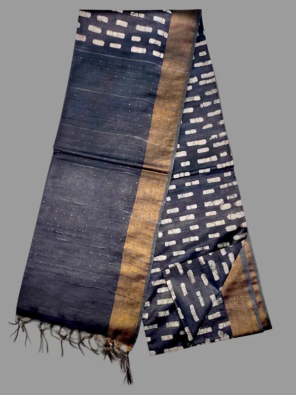 Black_Hand_Batik_Cotton_Silk_Saree_For_Women