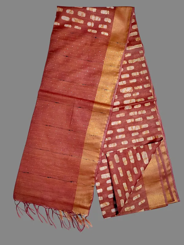 Orange_Hand_Batik_Cotton_Silk_Saree_For_Women