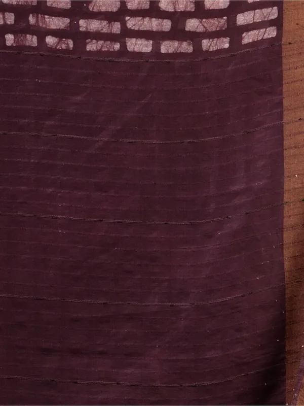 Brown_Hand_Batik_Silk_Blend_Saree_For_Women