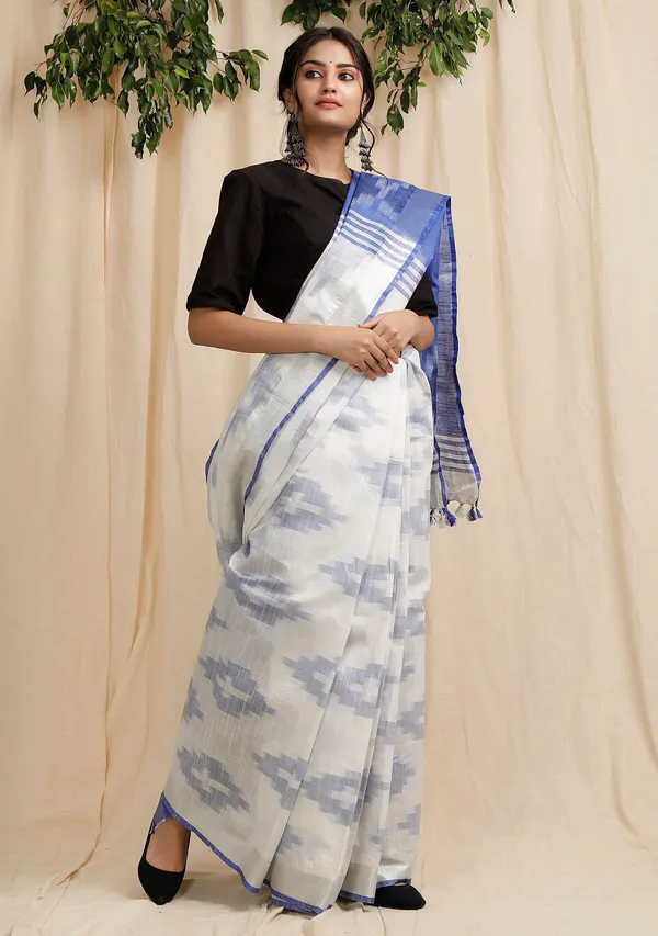 Multicolor_Ikkat_Cotton_Blend_Saree_For_Women