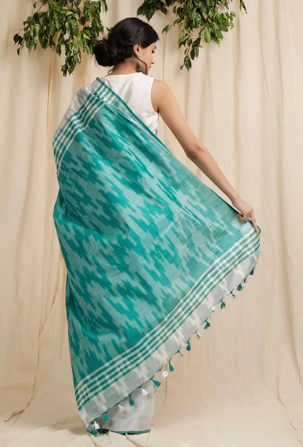 Multicolor_Bhagalpuri_Cotton_Blend_Saree_For_Women