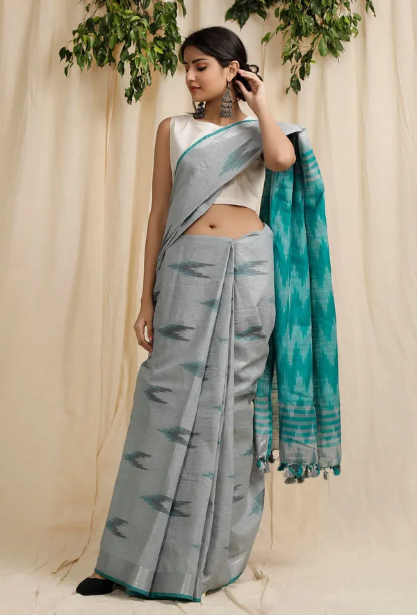 Multicolor_Bhagalpuri_Cotton_Blend_Saree_For_Women