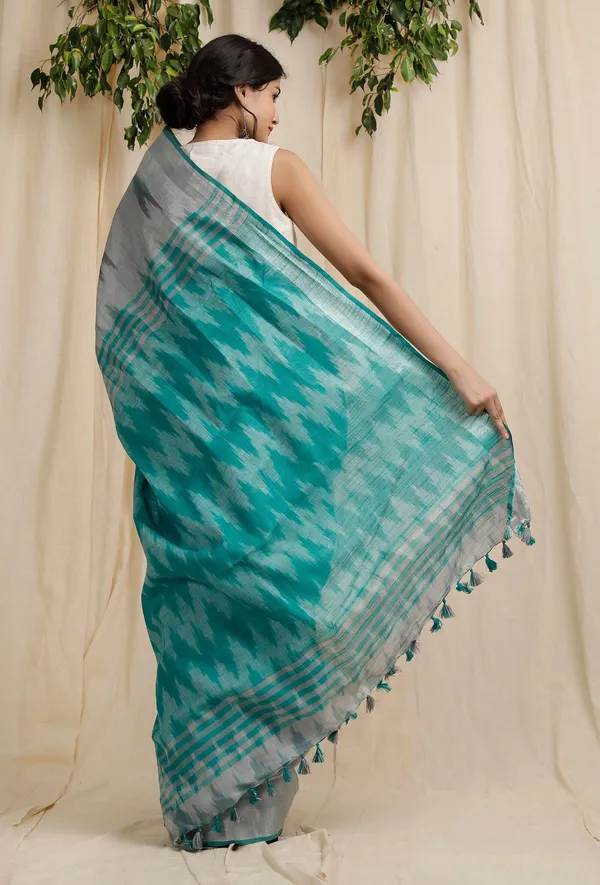 Multicolor_Bhagalpuri_Cotton_Blend_Saree_For_Women