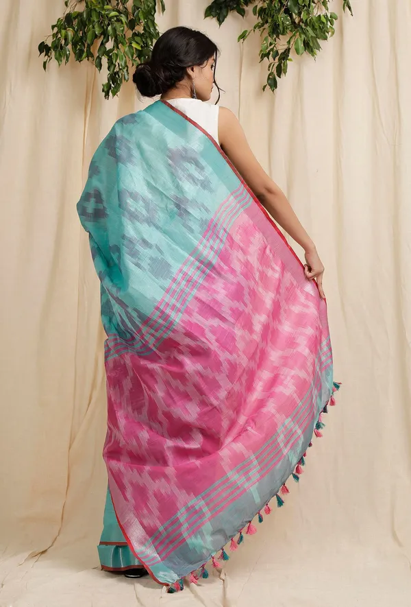 Multicolor_Bhagalpuri_Cotton_Blend_Saree_For_Women