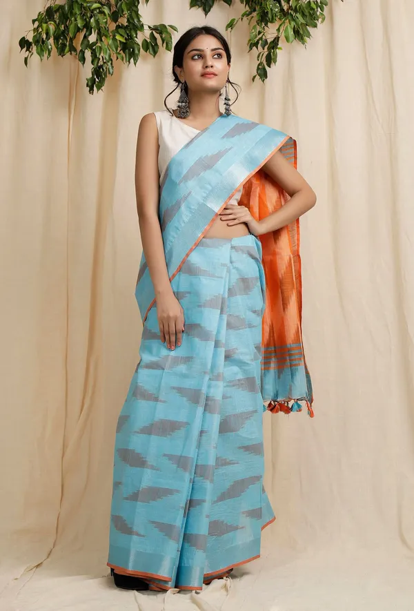 Multicolor_Bhagalpuri_Cotton_Blend_Saree_For_Women