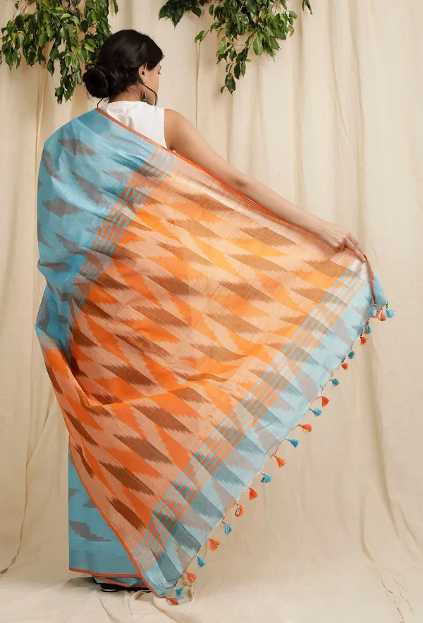 Multicolor_Bhagalpuri_Cotton_Blend_Saree_For_Women