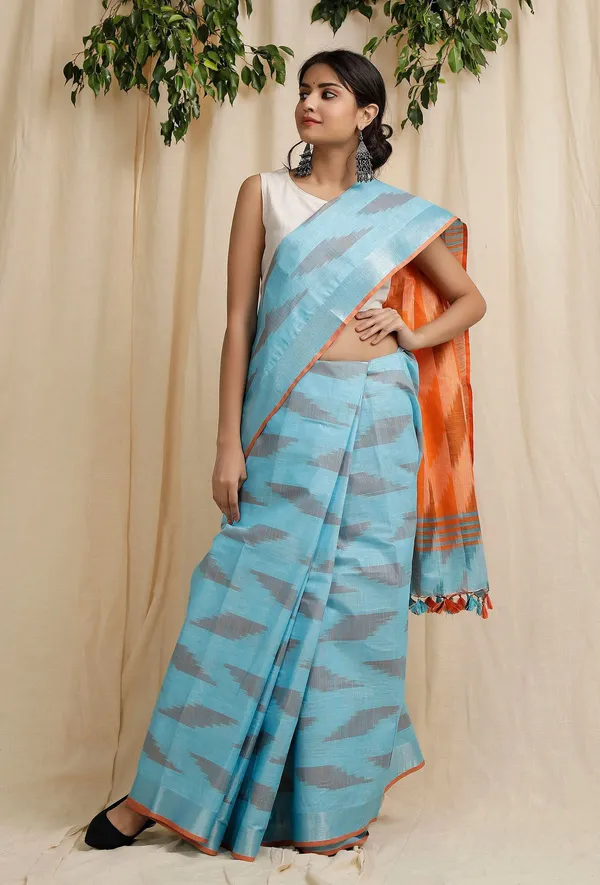 Multicolor_Bhagalpuri_Cotton_Blend_Saree_For_Women