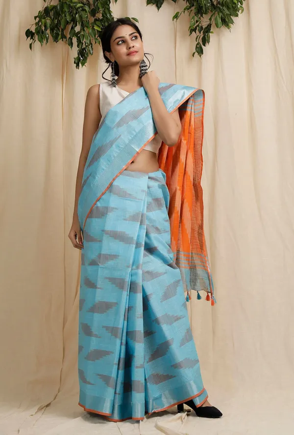 Multicolor_Bhagalpuri_Cotton_Blend_Saree_For_Women