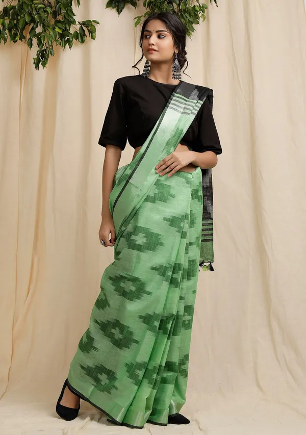 Multicolor_Bhagalpuri_Cotton_Blend_Saree_For_Women