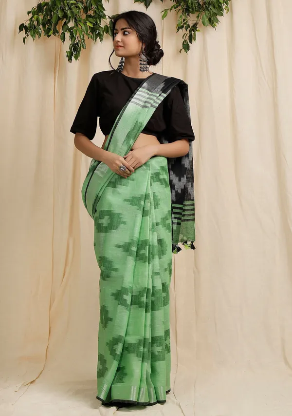 Multicolor_Bhagalpuri_Cotton_Blend_Saree_For_Women