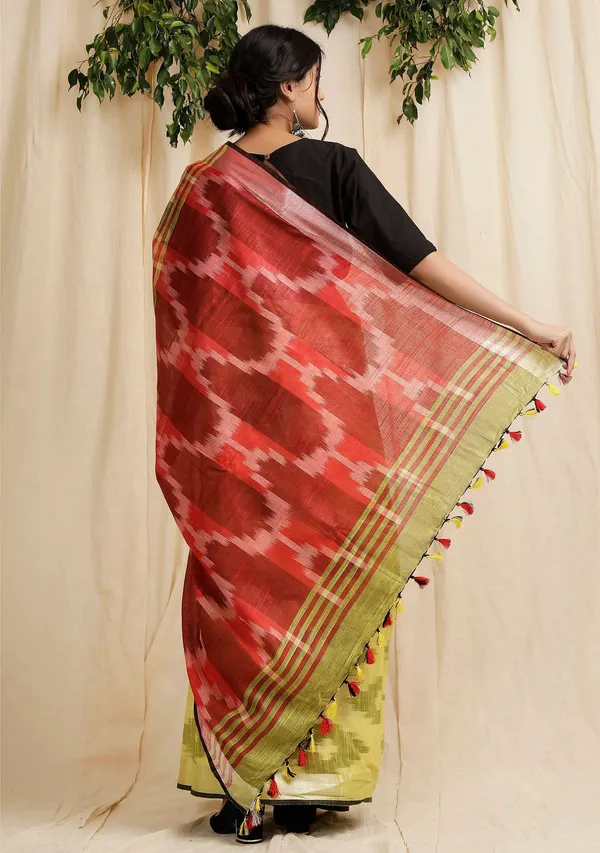 Multicolor_Bhagalpuri_Cotton_Blend_Saree_For_Women