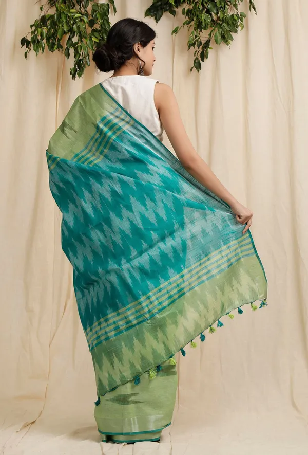 Multicolor_Bhagalpuri_Cotton_Blend_Saree_For_Women