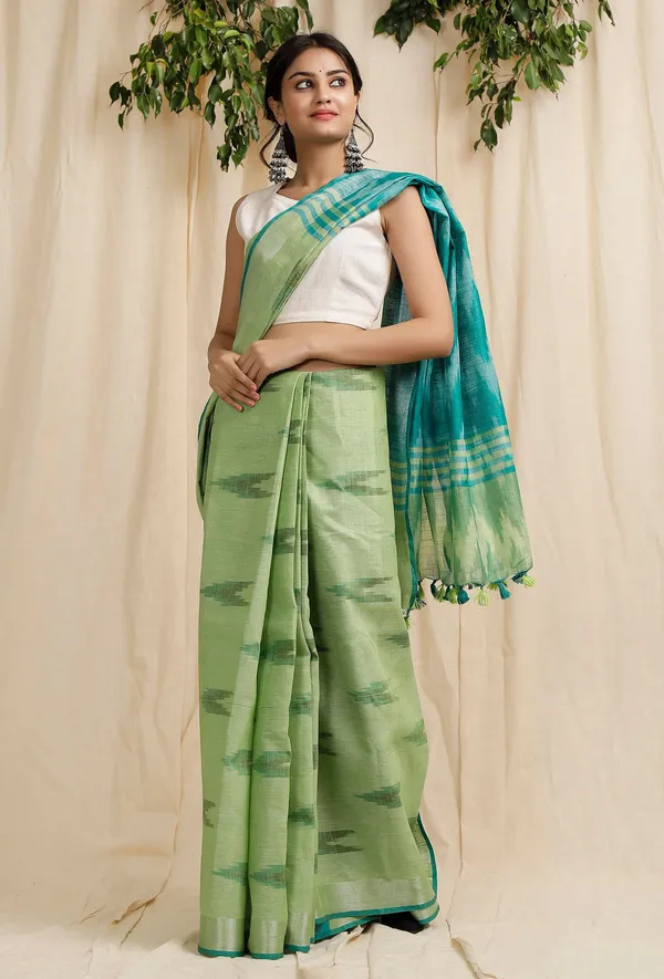 Multicolor_Bhagalpuri_Cotton_Blend_Saree_For_Women