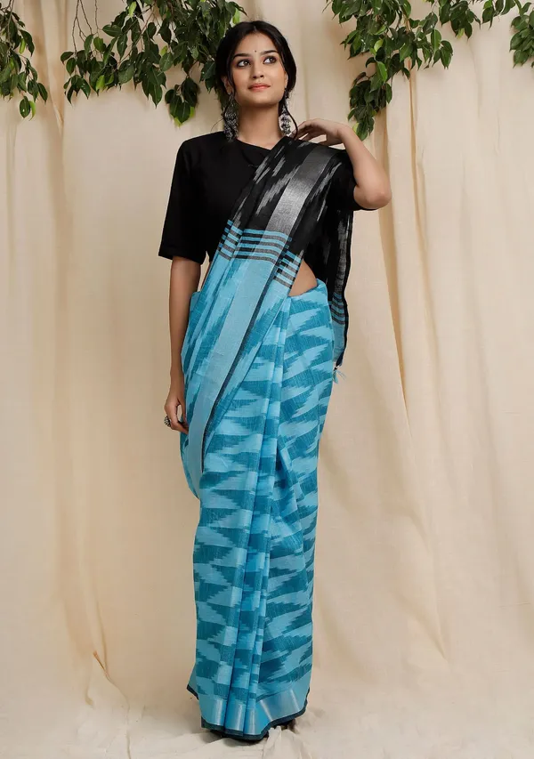 Multicolor_Bhagalpuri_Cotton_Blend_Saree_For_Women