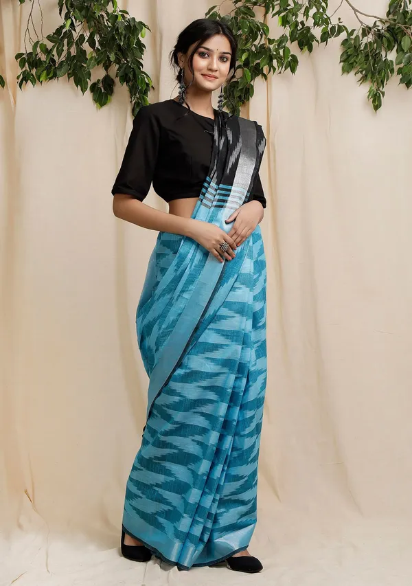 Multicolor_Bhagalpuri_Cotton_Blend_Saree_For_Women