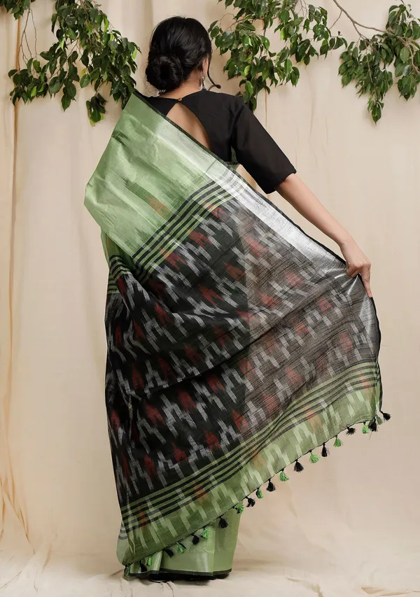 Multicolor_Bhagalpuri_Cotton_Blend_Saree_For_Women