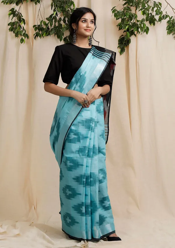 Multicolor_Bhagalpuri_Cotton_Blend_Saree_For_Women