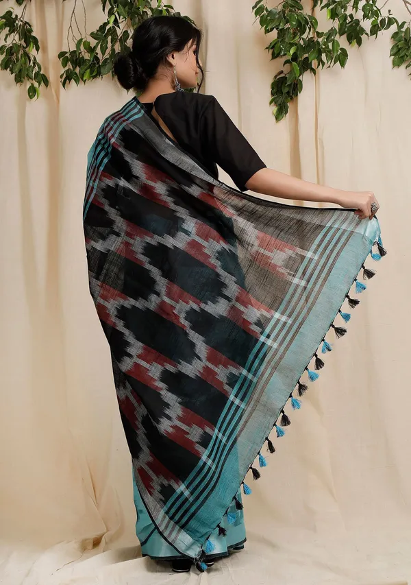 Multicolor_Bhagalpuri_Cotton_Blend_Saree_For_Women