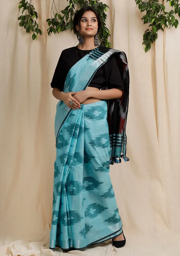 Multicolor_Bhagalpuri_Cotton_Blend_Saree_For_Women
