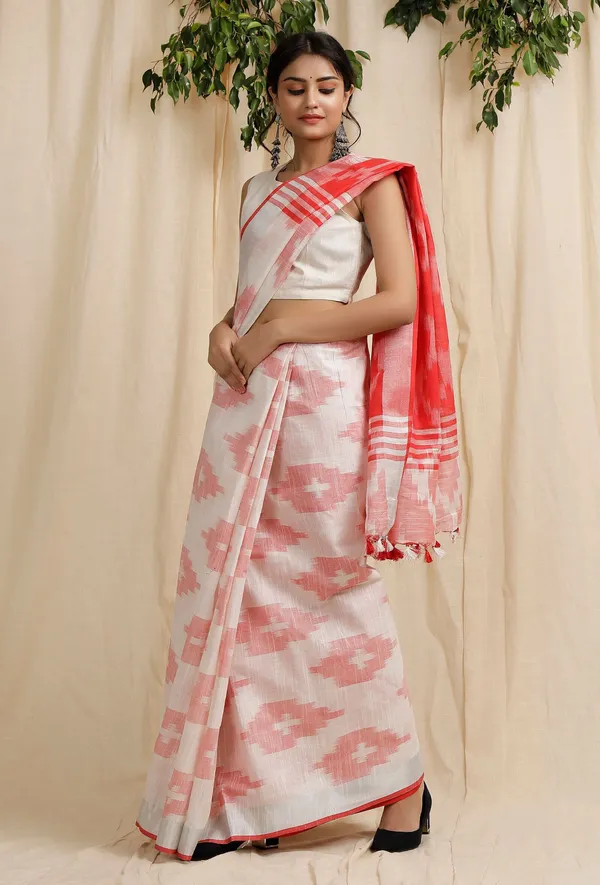 Multicolor_Bhagalpuri_Cotton_Blend_Saree_For_Women