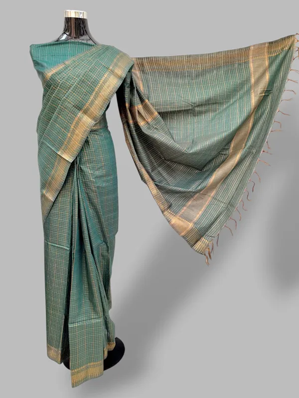 Green_Bhagalpuri_Cotton_Silk_Saree_For_Women