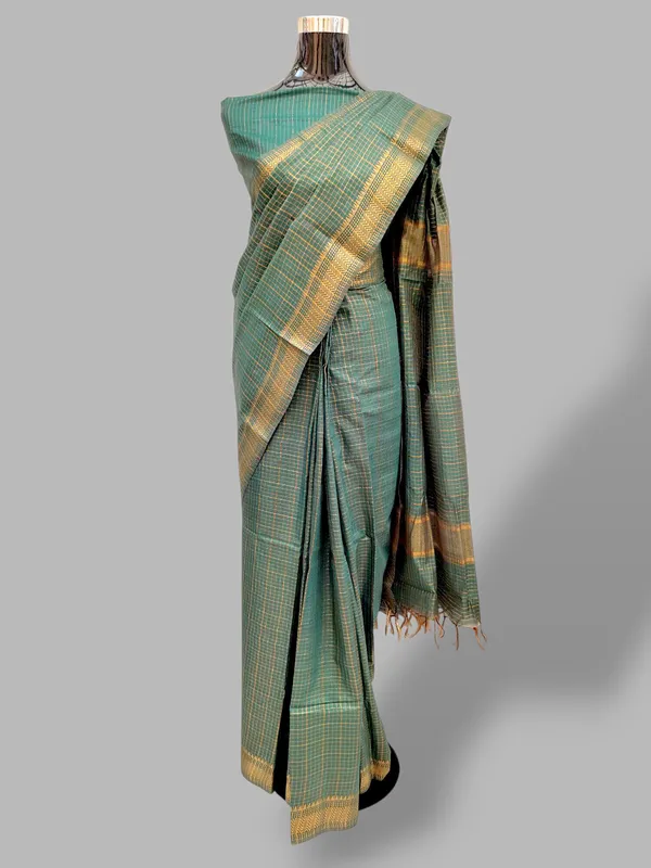 Green_Bhagalpuri_Cotton_Silk_Saree_For_Women