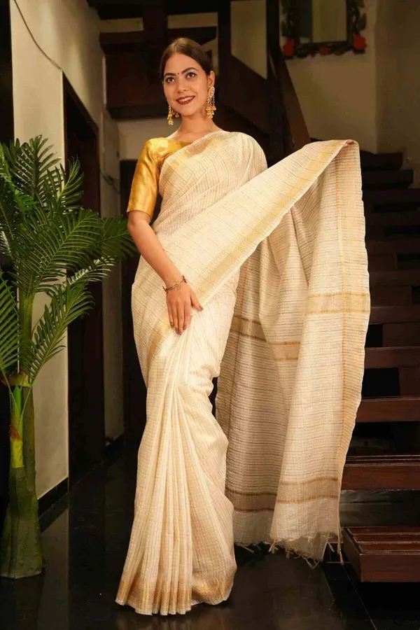White_Bhagalpuri_Cotton_Silk_Saree_For_Women