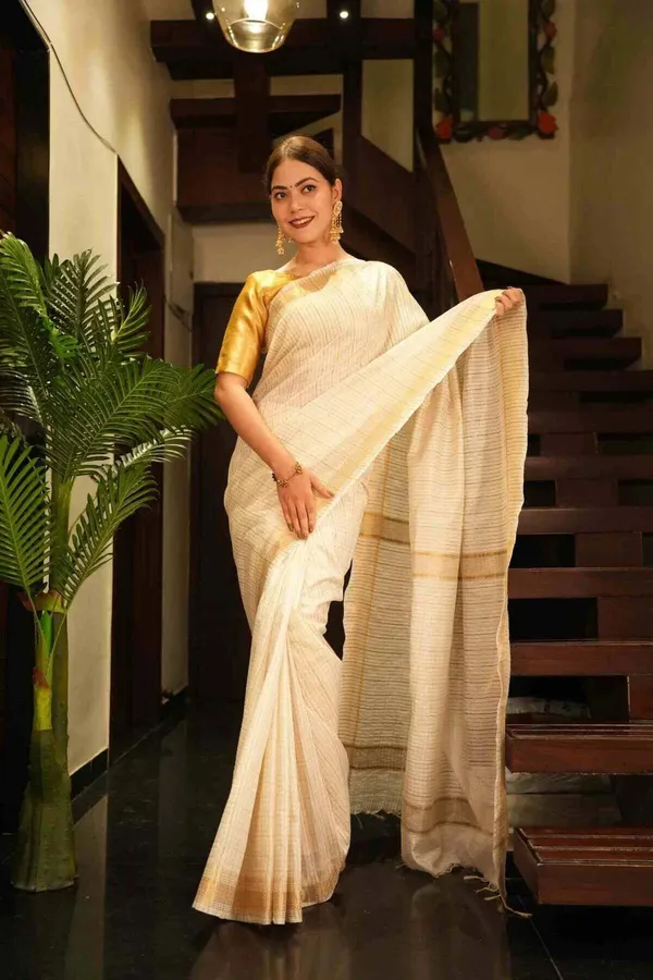 White_Bhagalpuri_Cotton_Silk_Saree_For_Women