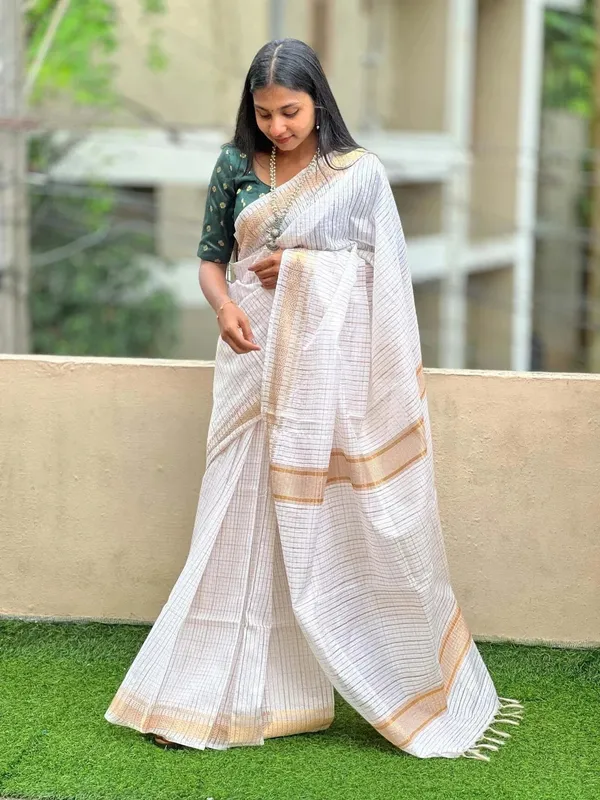White_Bhagalpuri_Cotton_Silk_Saree_For_Women