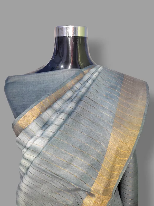 Grey_Handcaafted_Colorblock_Cotton_Silk_Blend_Saree_with_Running_Blouse_Piece_–_Woven_by_Bhagalpur_Artisans_|_Hatha_Karagha