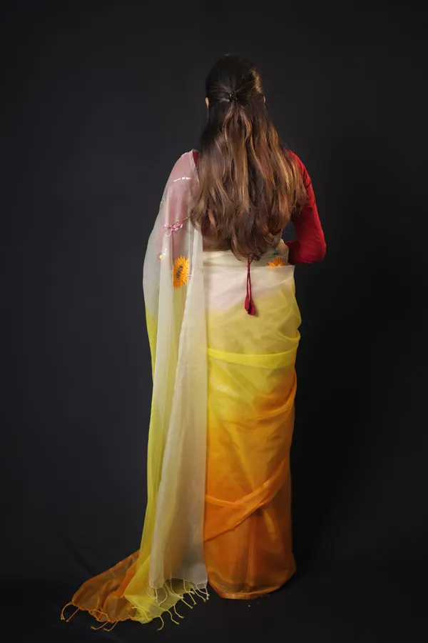 Yellow_Triple-Shade_Organza_Saree_|_Sun-Kissed_Handwoven_Bhagalpuri_Elegance_with_Exquisite_Thread_Embroidery_–_Hatha_Karagha