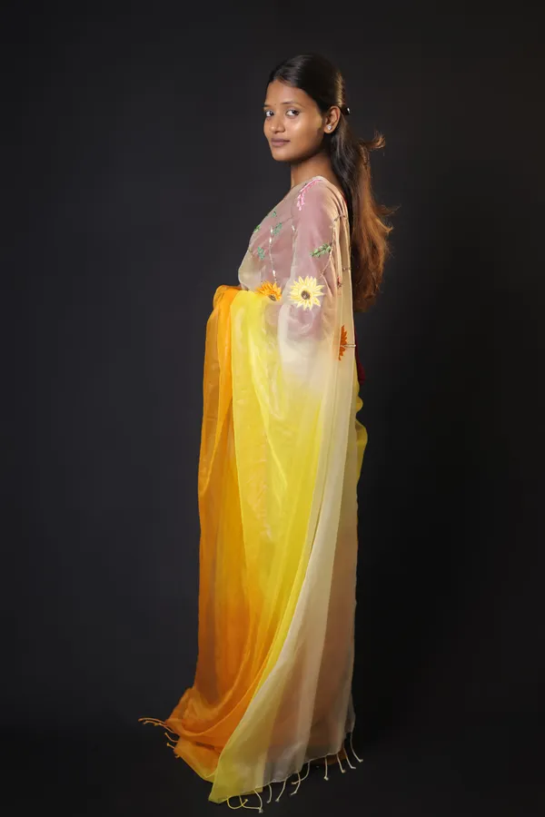 Yellow_Triple-Shade_Organza_Saree_|_Sun-Kissed_Handwoven_Bhagalpuri_Elegance_with_Exquisite_Thread_Embroidery_–_Hatha_Karagha