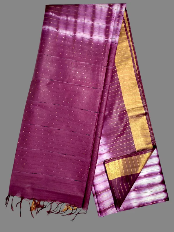 Wine_Handcrafted_Colorblock_Cotton_Silk_Blend_Saree_with_Running_Blouse_Piece_–_Woven_by_Bhagalpur_Artisans_|_Hatha_Karagha