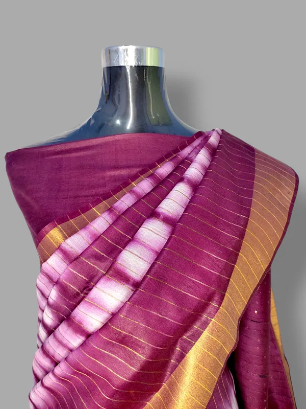 Wine_Handcrafted_Colorblock_Cotton_Silk_Blend_Saree_with_Running_Blouse_Piece_–_Woven_by_Bhagalpur_Artisans_|_Hatha_Karagha