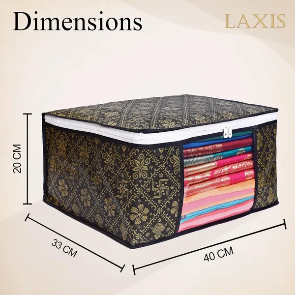 Golden_Black_Polyester_Multiple_Foldable_Royal_Print_Saree_Cover_(45L_X_34W_X_22H_Cm)