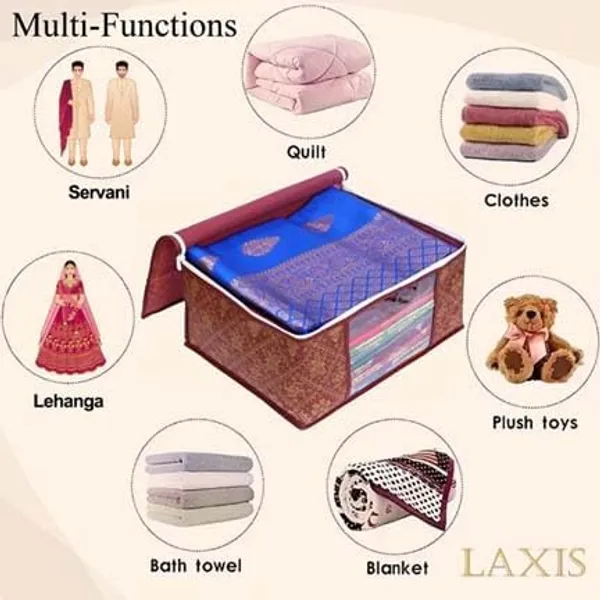 Golden_Maroon_Polyester_Multiple_Foldable_Royal_Print_Saree_Cover_Set
