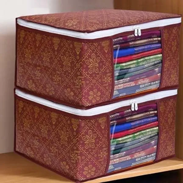 Golden_Maroon_Polyester_Multiple_Foldable_Royal_Print_Saree_Cover_Set